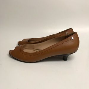 Longchamp Brown Leather Pumps